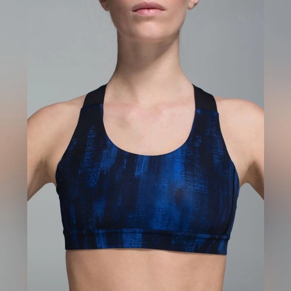 Lululemon All Sport Bra Top Adjustable Nightsky Harbor Blue Black 6 S - Picture 2 of 10